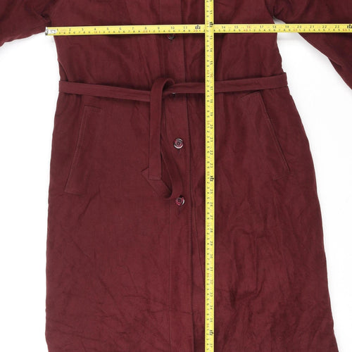 Forecaster of Boston Women’s Burgundy Belted Long Coat Size 12 Classic Style