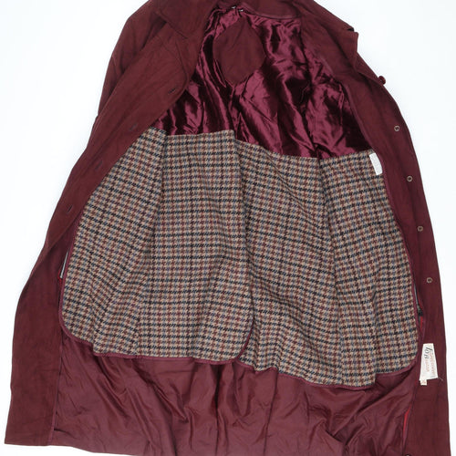 Forecaster of Boston Women’s Burgundy Belted Long Coat Size 12 Classic Style