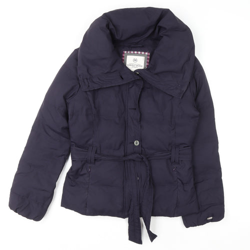 TIMEOUT BRAND Women's Purple Belted Puffer Jacket Size S