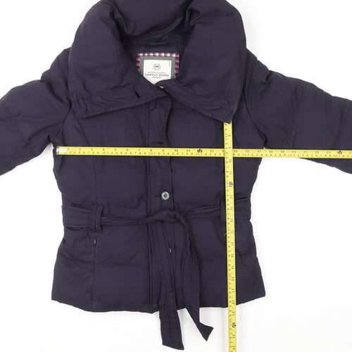 TIMEOUT BRAND Women's Purple Belted Puffer Jacket Size S