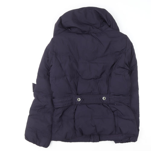 TIMEOUT BRAND Women's Purple Belted Puffer Jacket Size S