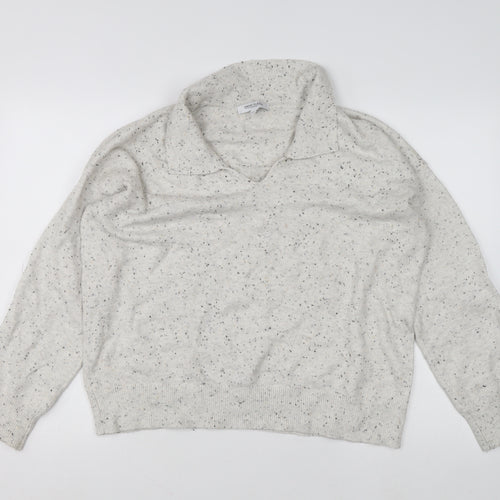 Great Plains Women's Beige Collared Knit Jumper Size 12