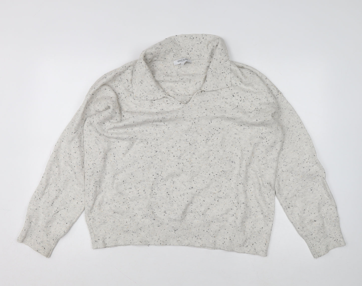 Great Plains Women's Beige Collared Knit Jumper Size 12