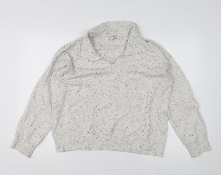 Great Plains Women's Beige Collared Knit Jumper Size 12