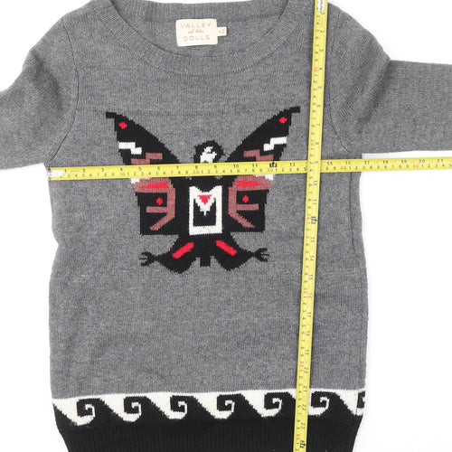 Valley of the Dolls Womens Grey Aztec Knit Pullover Jumper XS