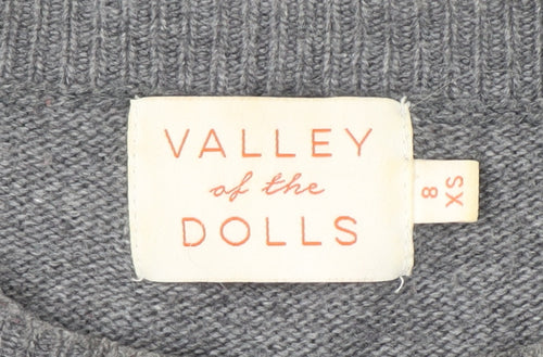 Valley of the Dolls Womens Grey Aztec Knit Pullover Jumper XS