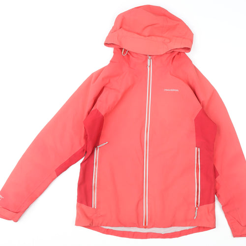 Craghoppers Women's Red Waterproof Hooded Rain Jacket UK12