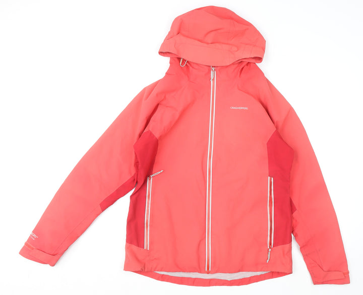 Craghoppers Women's Red Waterproof Hooded Rain Jacket UK12