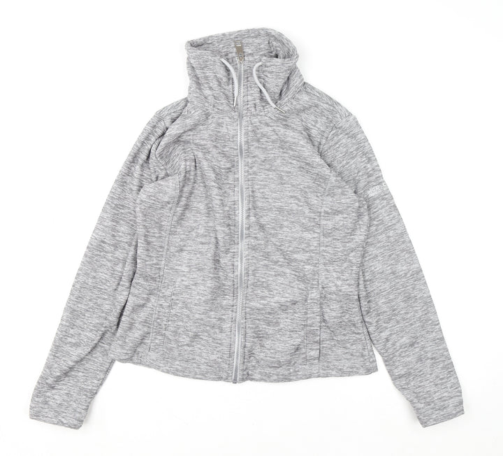 Regatta Great Outdoors Women Grey Full Zip Hoodie UK 10 Polyester Fleece