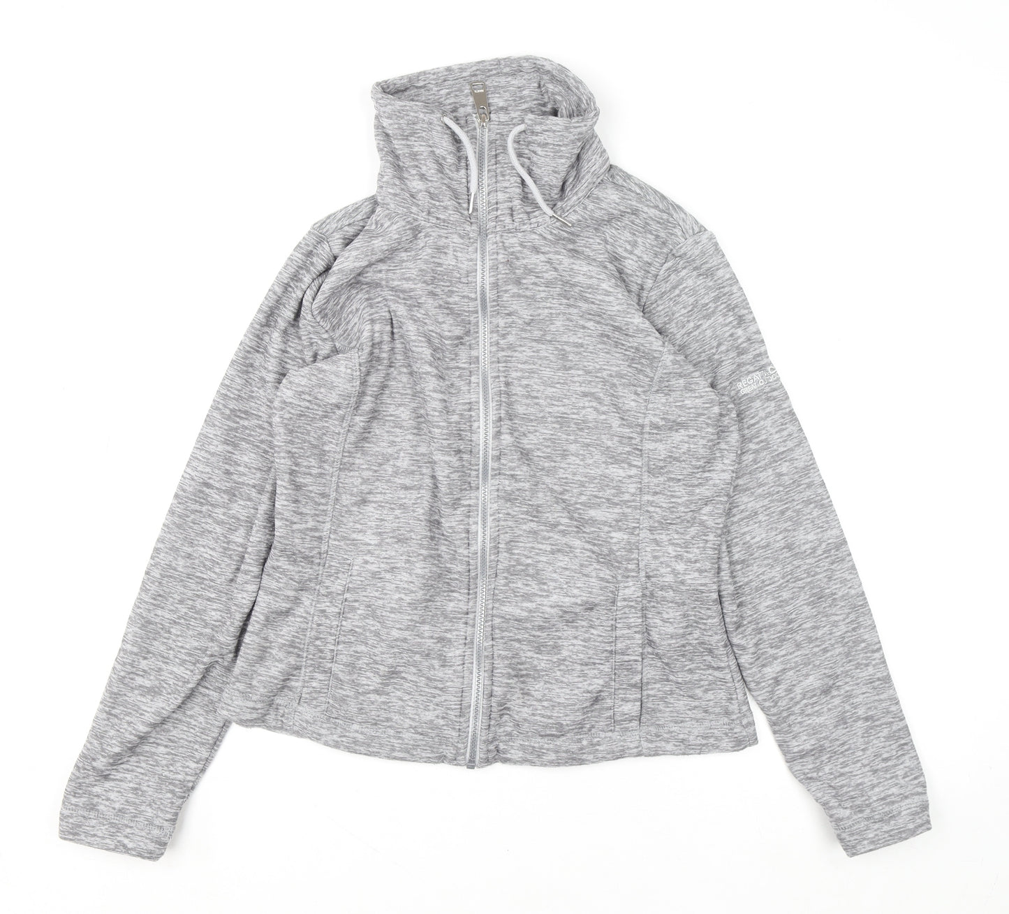Regatta Great Outdoors Women Grey Full Zip Hoodie UK 10 Polyester Fleece