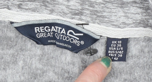 Regatta Great Outdoors Women Grey Full Zip Hoodie UK 10 Polyester Fleece