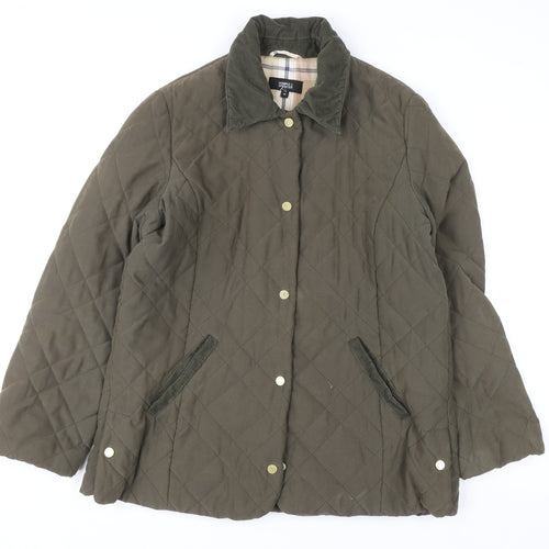Marks and Spencer Women’s Green Quilted Mid-Length Jacket Size 14