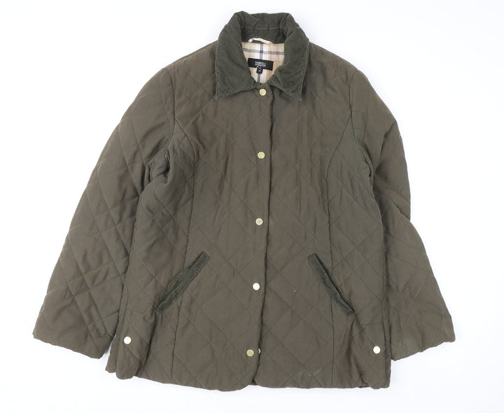 Marks and Spencer Women’s Green Quilted Mid-Length Jacket Size 14