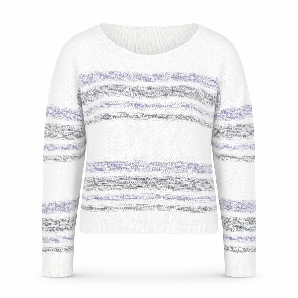 Front view of Gap Women's White Striped Cotton Knit Jumper, size S