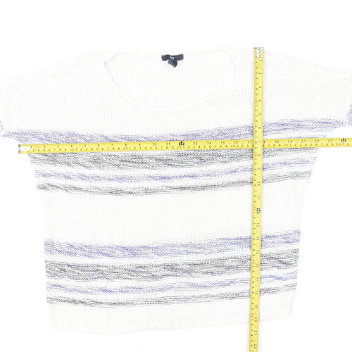 Gap Women's White Striped Cotton Knit Jumper Size S