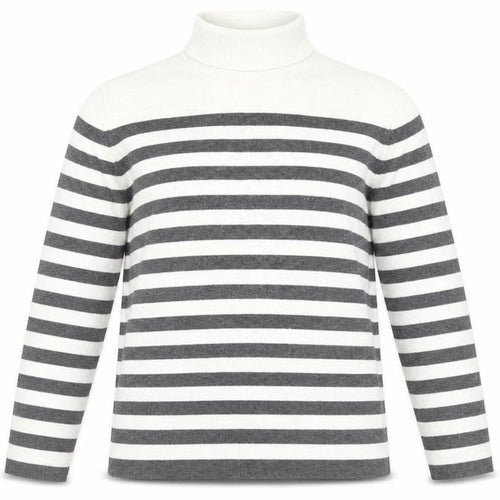 Marks and Spencer Women’s Grey Striped Roll Neck Knit Jumper M