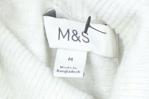 Marks and Spencer Women’s Grey Striped Roll Neck Knit Jumper M