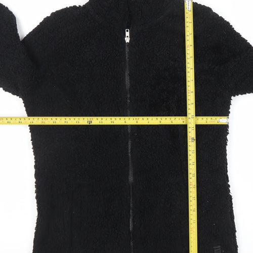 FILA Womens Black Fleece Full Zip Jacket Size M