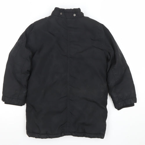 H&M Boys Black Mid-Length Puffer Jacket Coat 6 Years Winter Lined