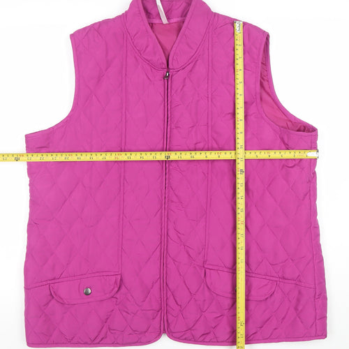 Bm Casual Women’s Pink Quilted Sleeveless Waistcoat Size L