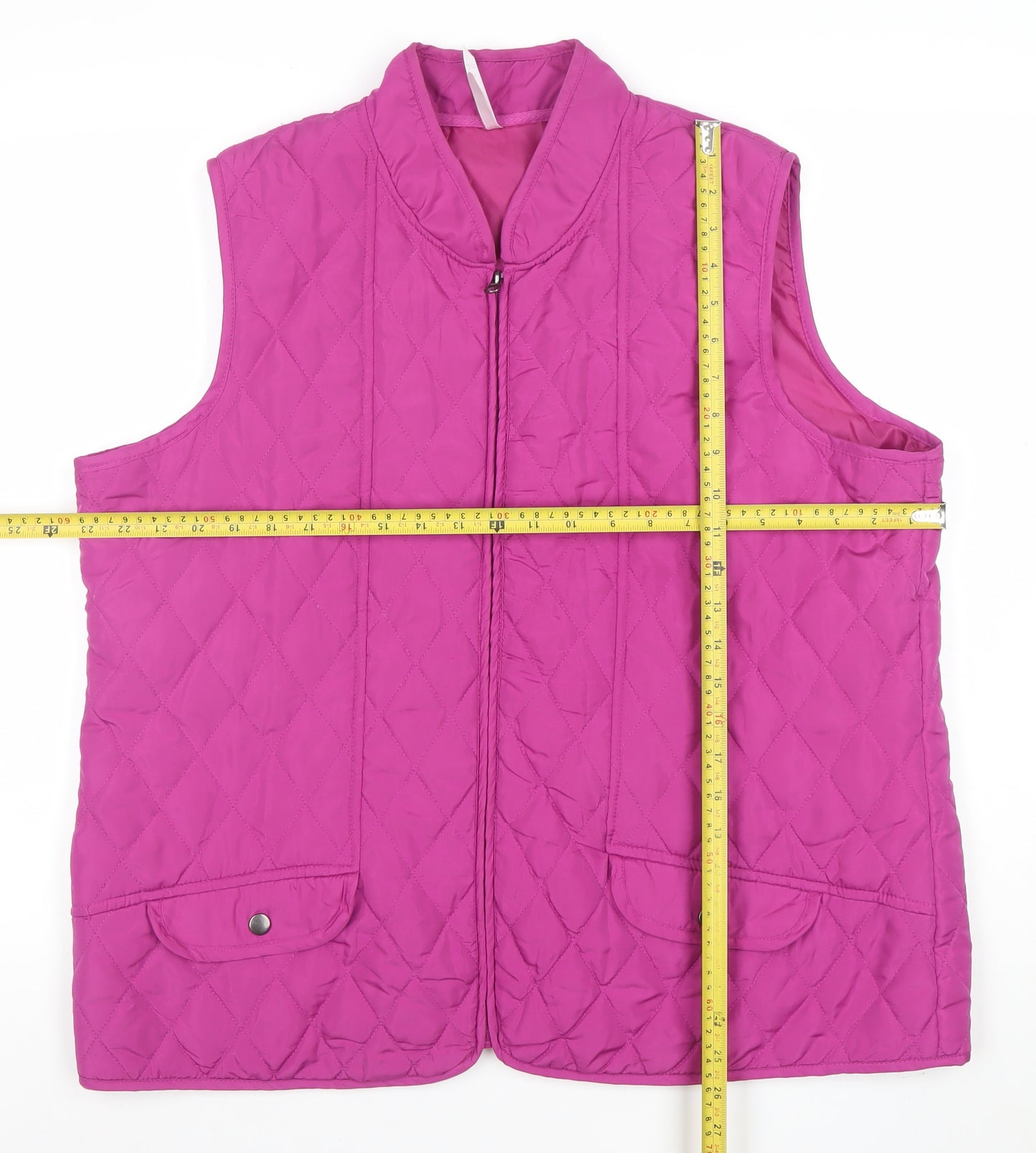 Bm Casual Women’s Pink Quilted Sleeveless Waistcoat Size L