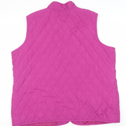 Bm Casual Women’s Pink Quilted Sleeveless Waistcoat Size L