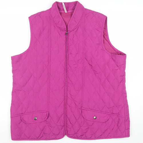 Bm Casual Women’s Pink Quilted Sleeveless Waistcoat Size L
