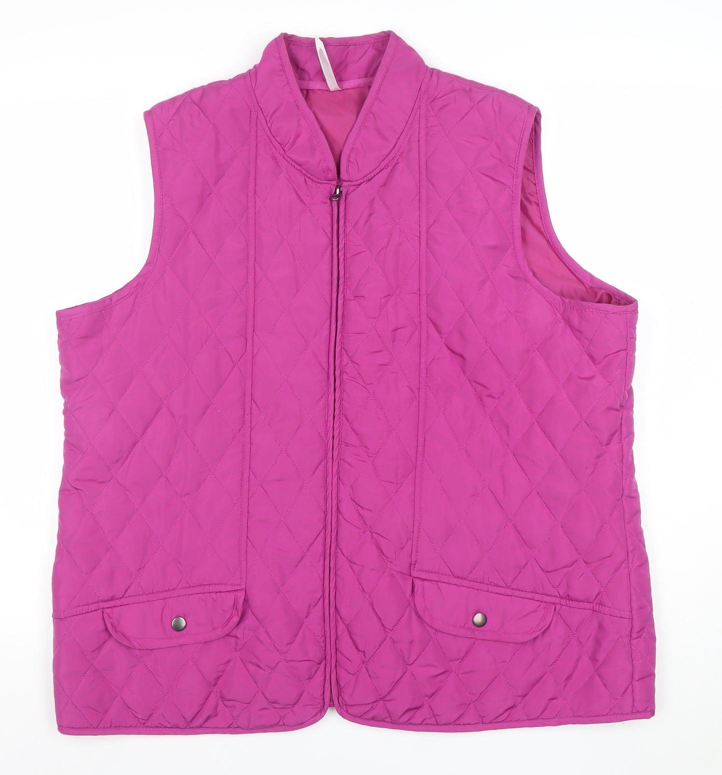 Bm Casual Women’s Pink Quilted Sleeveless Waistcoat Size L