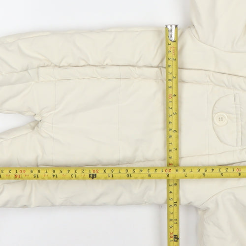 John Lewis Unisex Ivory Hooded Puffer Snowsuit 0-3 Months Winter Warm Lined