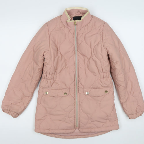 Name It Girls Pink Quilted Mid-Length Padded Jacket 10 Years