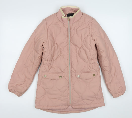 Name It Girls Pink Quilted Mid-Length Padded Jacket 10 Years