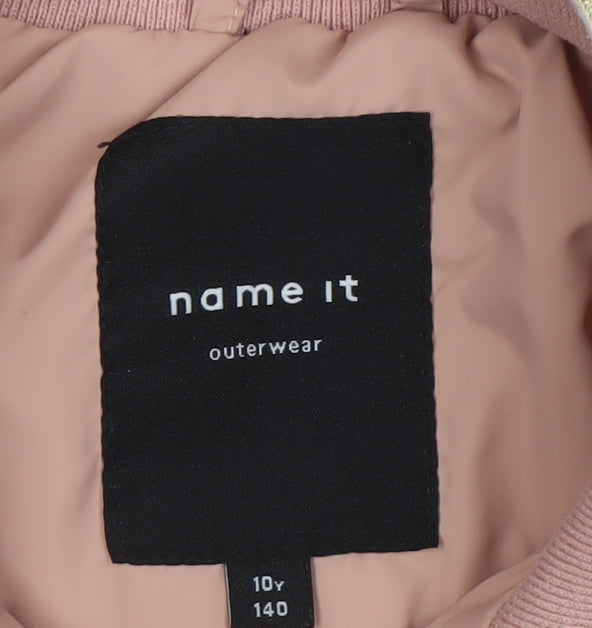 Name It Girls Pink Quilted Mid-Length Padded Jacket 10 Years