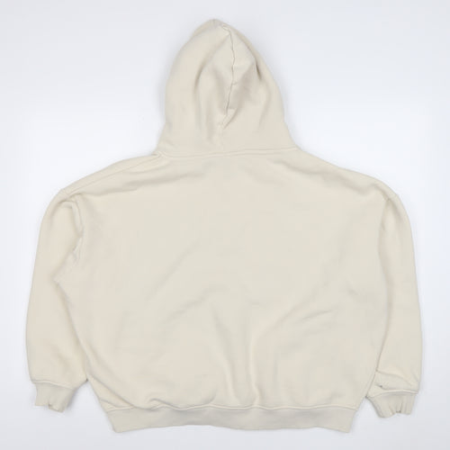 USA Pro Women Beige Full Zip Hoodie Size 12 Lined Cotton Blend