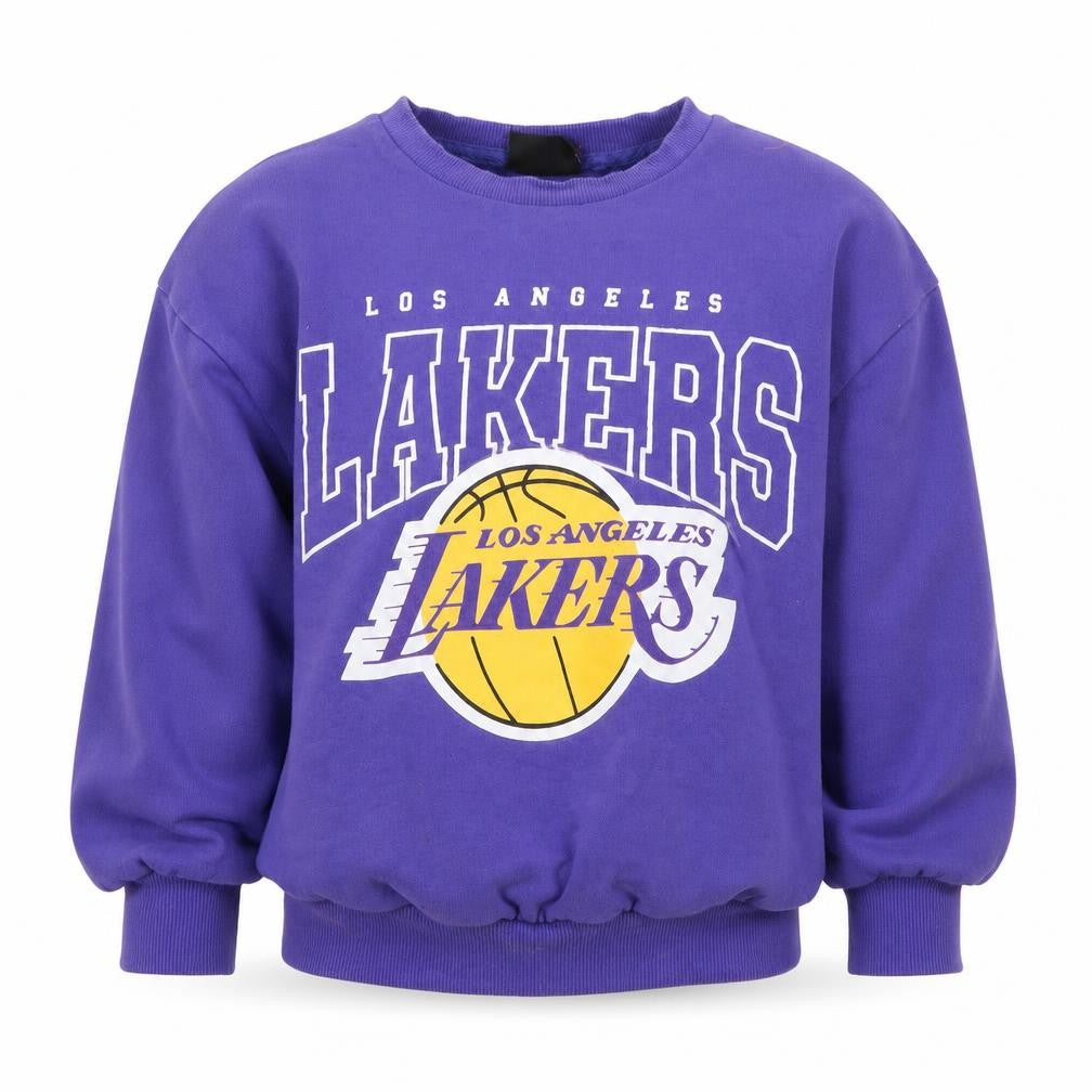 Front view of Next girls’ purple los angeles lakers pullover sweatshirt 9 years
