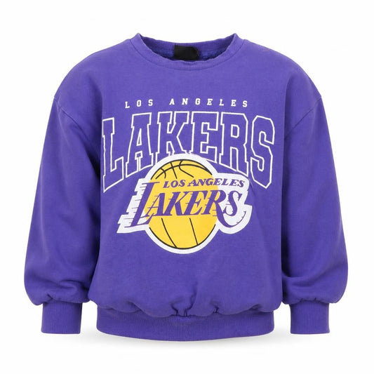 Front view of Next girls’ purple los angeles lakers pullover sweatshirt 9 years
