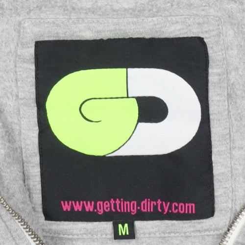 Getting Dirty Women’s Grey Full Zip Hoodie Size M Cotton Blend