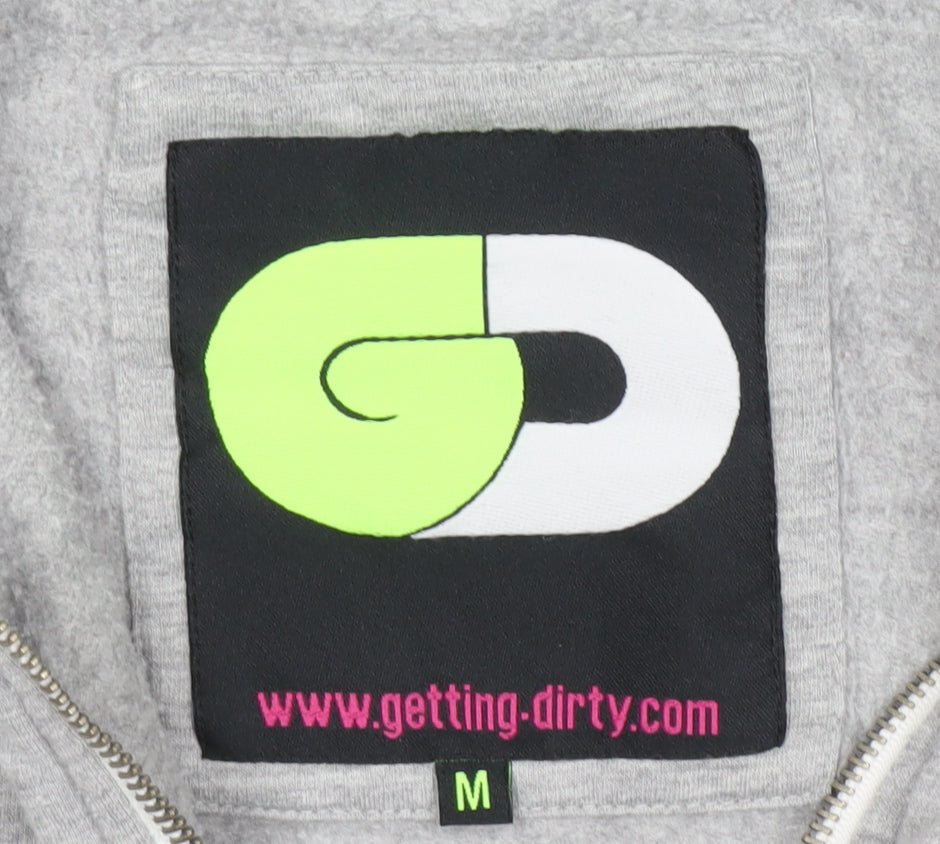 Getting Dirty Women’s Grey Full Zip Hoodie Size M Cotton Blend