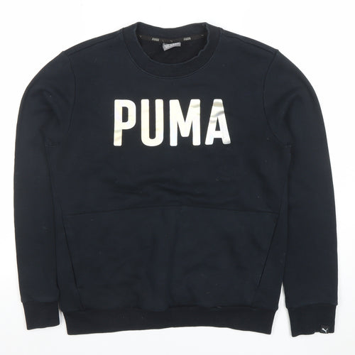 Puma Women's Black XS Crew Neck Pullover Sweatshirt with Logo