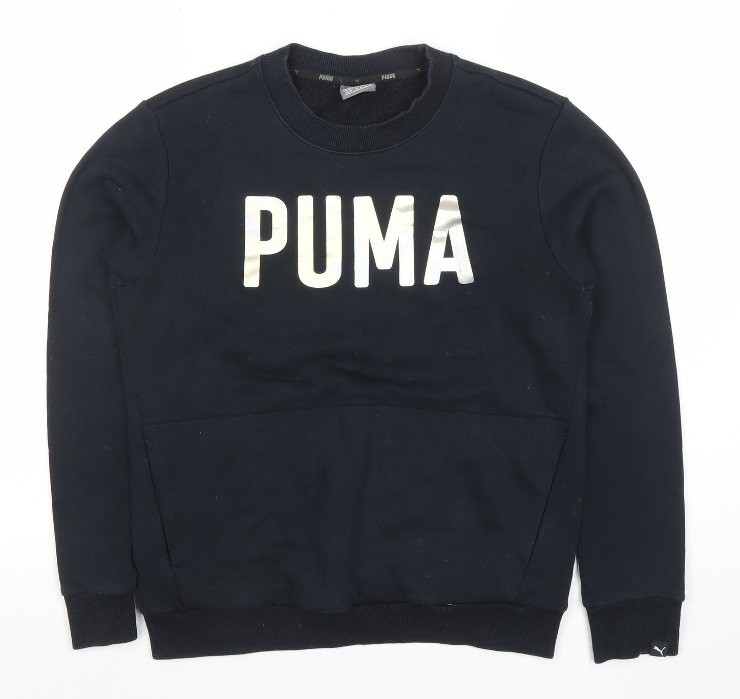 Puma Women's Black XS Crew Neck Pullover Sweatshirt with Logo