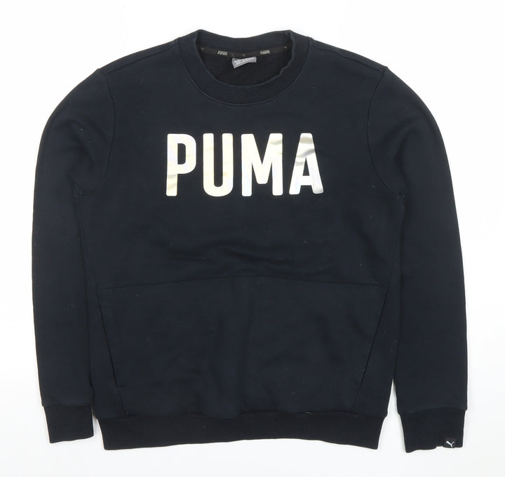 Puma Women's Black XS Crew Neck Pullover Sweatshirt with Logo