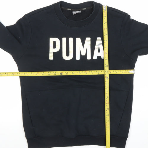 Puma Women's Black XS Crew Neck Pullover Sweatshirt with Logo
