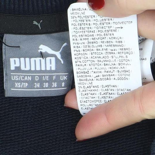 Puma Women's Black XS Crew Neck Pullover Sweatshirt with Logo