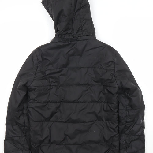 Puma Girls Black 14 Years Puffer Jacket Hooded Quilted Winter Coat