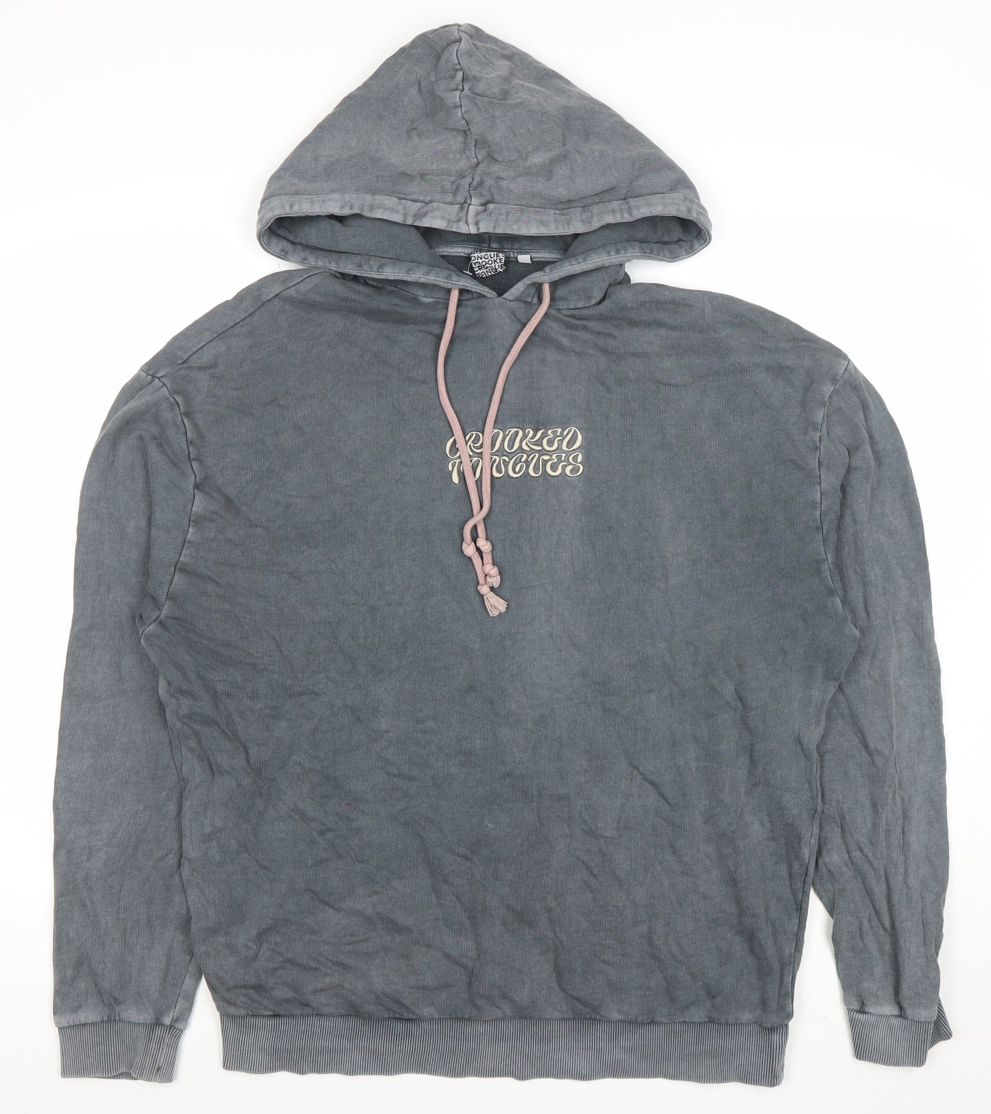 Crooked Tongues Women's Grey Pullover Hoodie Size M 100% Cotton