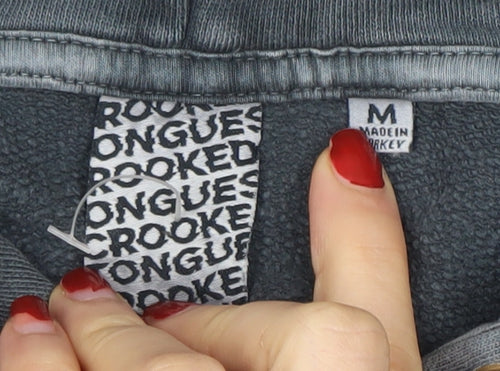 Crooked Tongues Women's Grey Pullover Hoodie Size M 100% Cotton