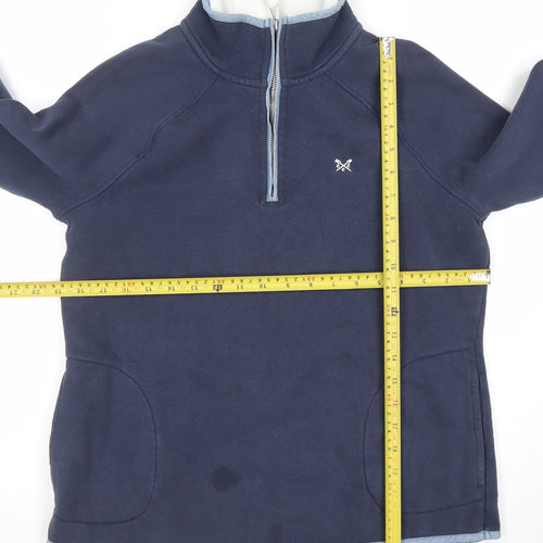 Crew Clothing Company Women's Navy Half Zip Sweatshirt Size 12 Cotton Blend