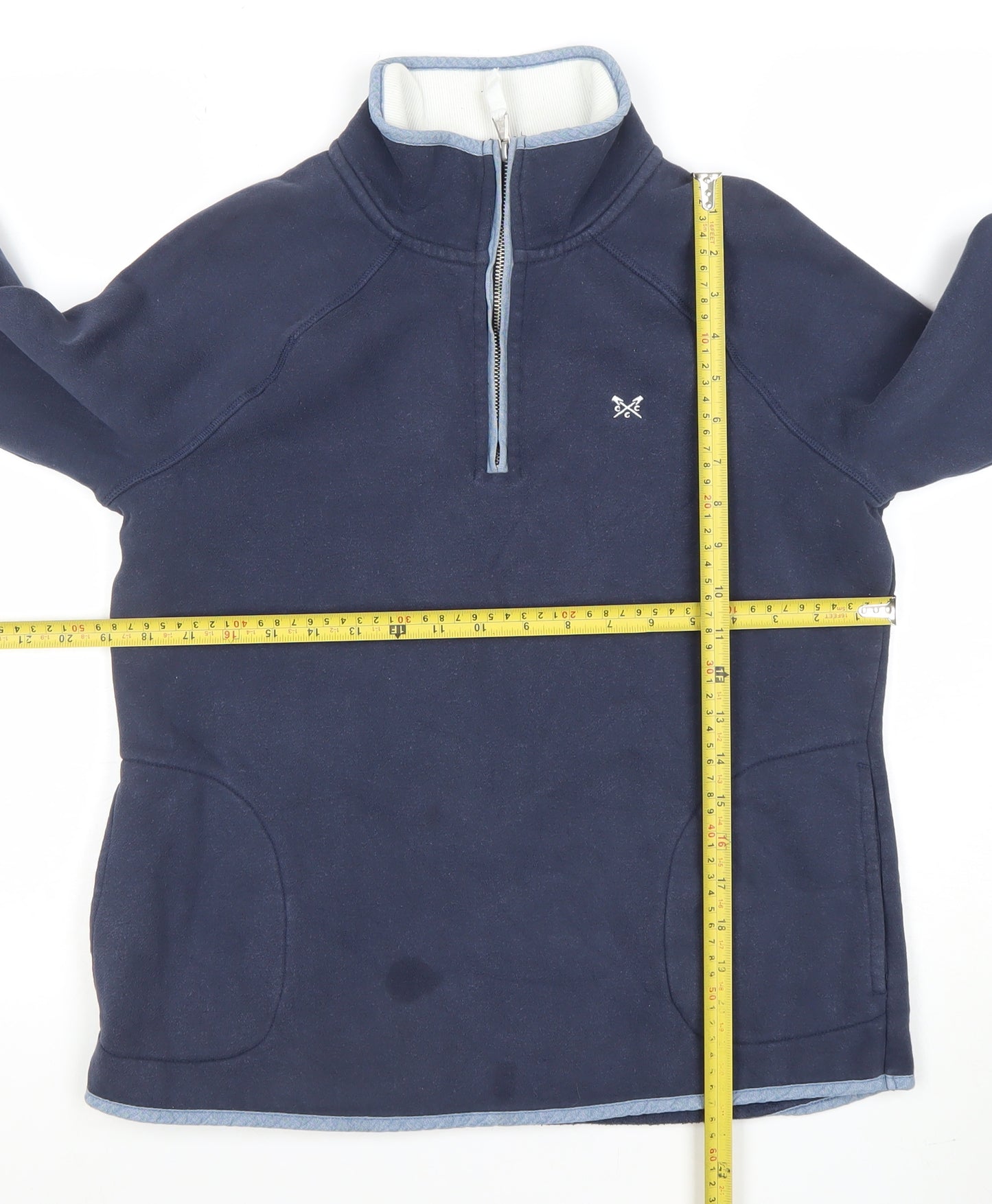 Crew Clothing Company Women's Navy Half Zip Sweatshirt Size 12 Cotton Blend