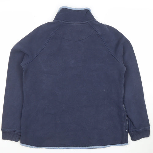 Crew Clothing Company Women's Navy Half Zip Sweatshirt Size 12 Cotton Blend
