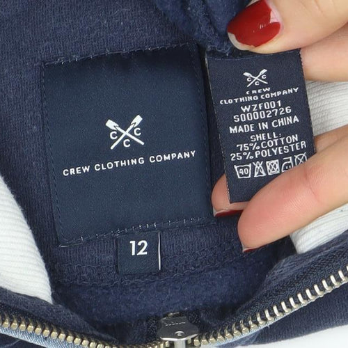 Crew Clothing Company Women's Navy Half Zip Sweatshirt Size 12 Cotton Blend