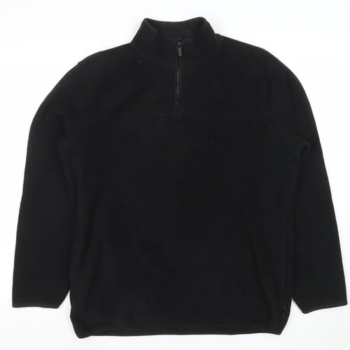 ONLY & SONS Men Black L Fleece 1/2 Zip Pullover Sweatshirt